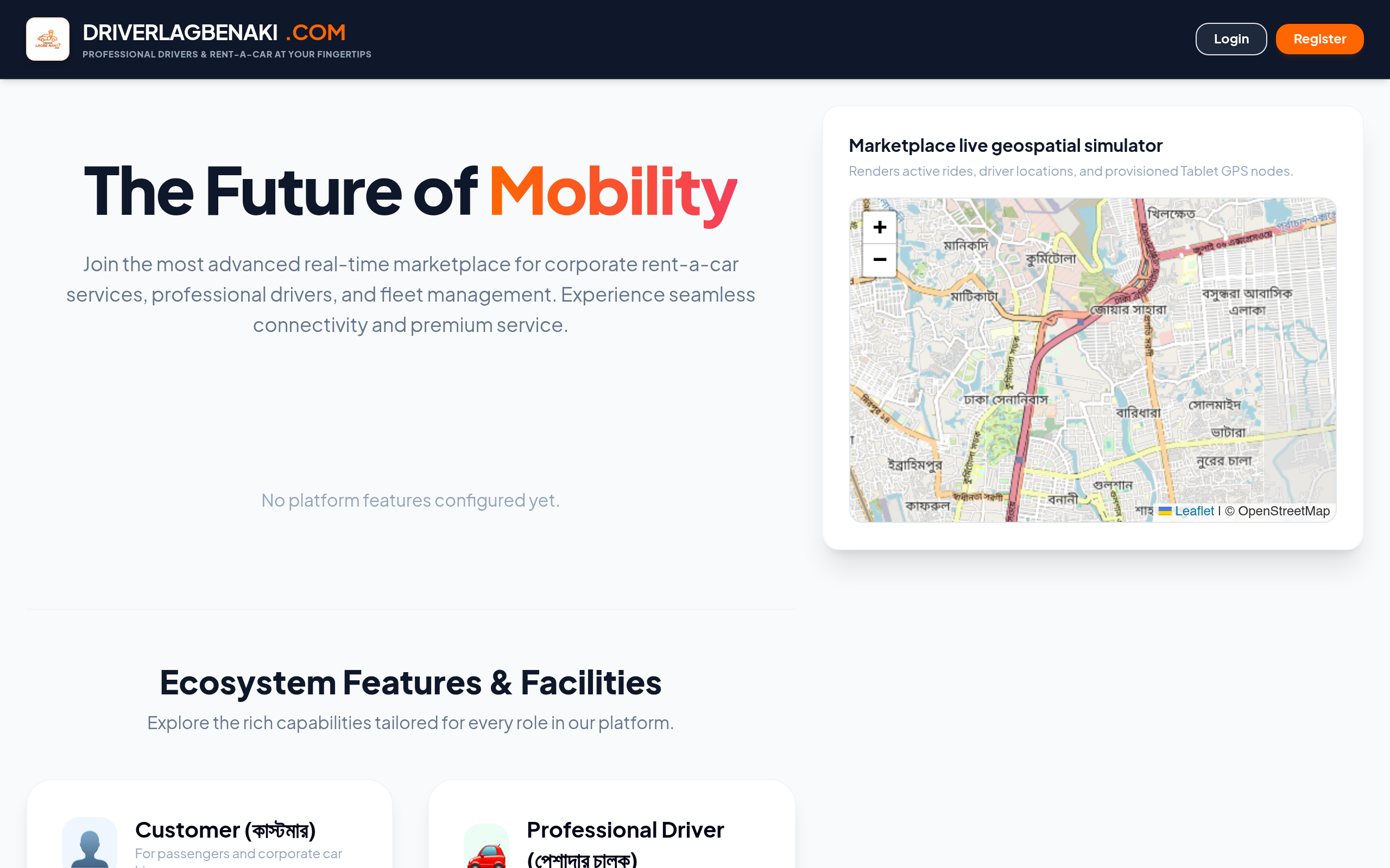 DRIVERLAGBENAKI.COM – Rent-a-Car & Driver App Mockup